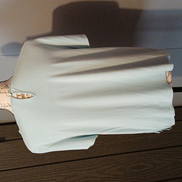 Alfred Dunner Lady's Seafoam Green Top with Layered Fringe & Embellished - Picture 4 of 7